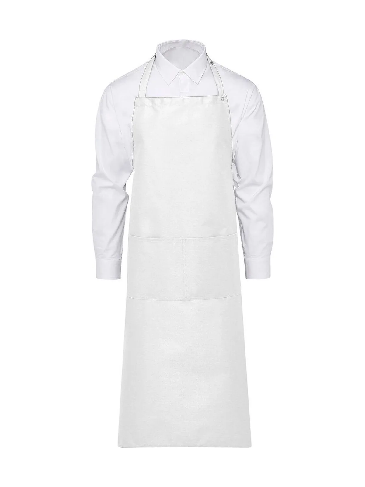 AMSTERDAM Bib Apron with Pocket — White