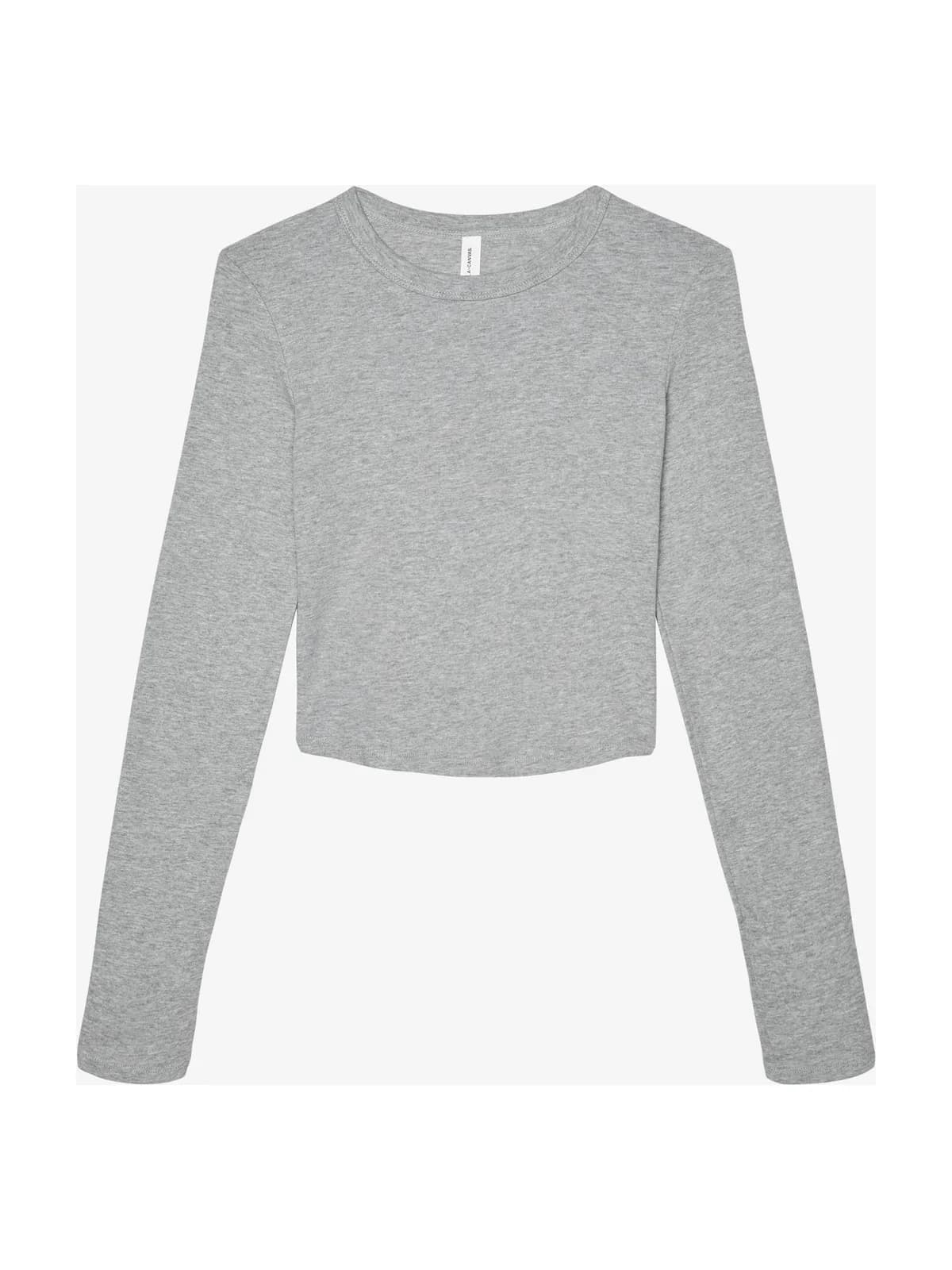 Women's Micro Rib Long Sleeve Baby Tee — ATHLETIC HEATHER
