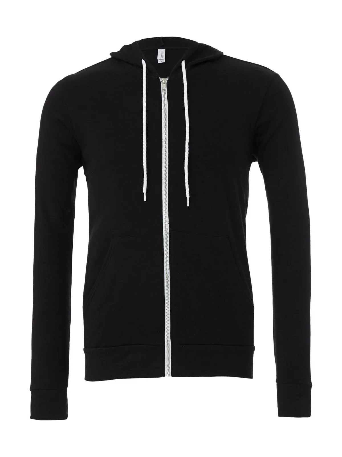 Unisex Fleece Full-Zip Hoodie — BLACK