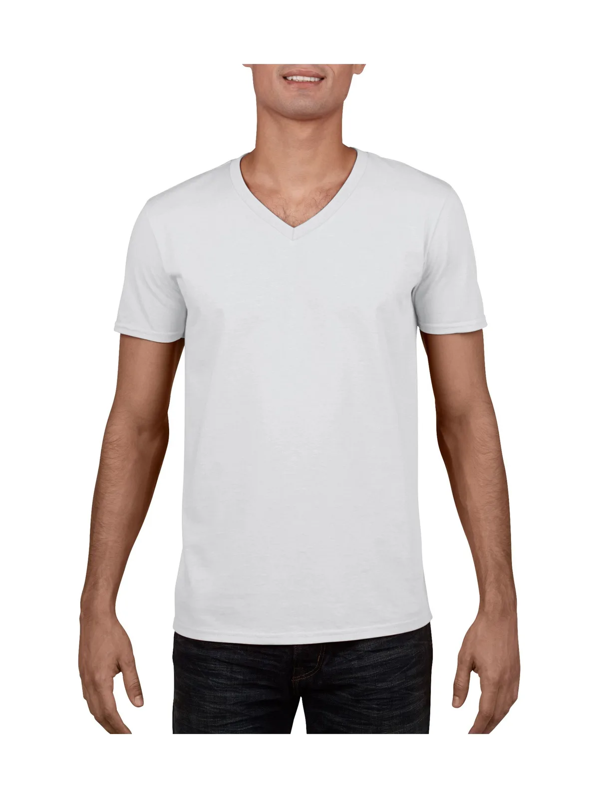 Softstyle Adult V-Neck T-Shirt — WHITE
