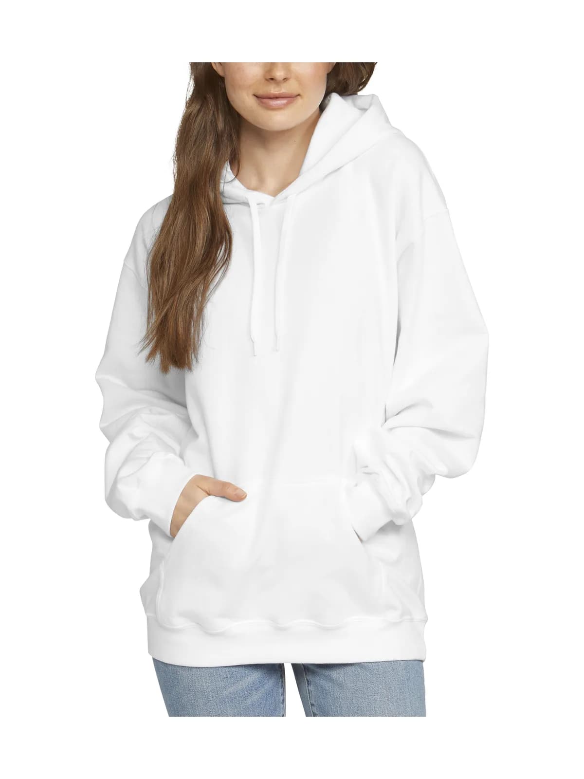 Softstyle Midweight Fleece Adult Hoodie — WHITE