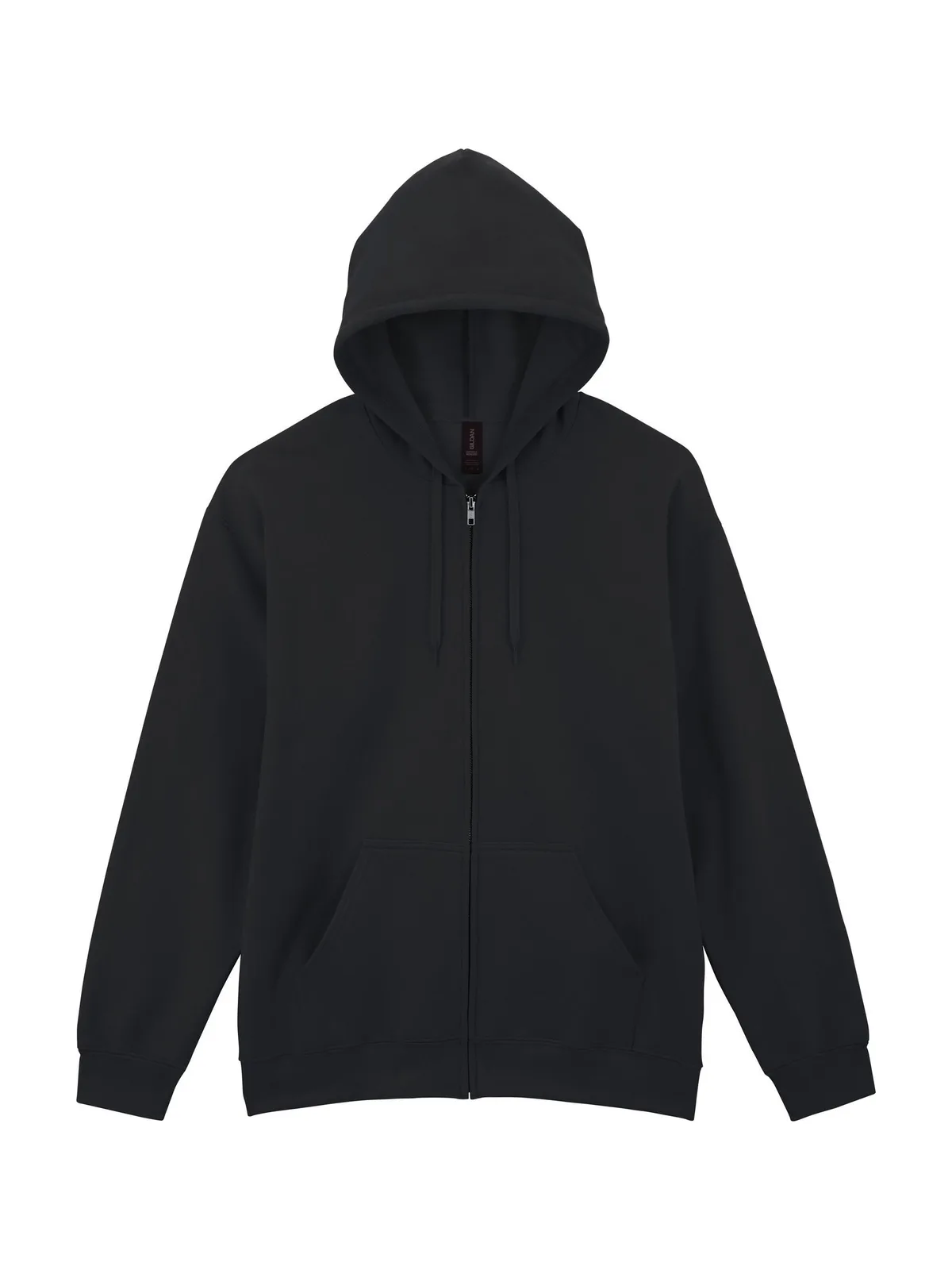 Softstyle Midweight Fleece Adult Full Zip Hooded Sweatshirt — BLACK