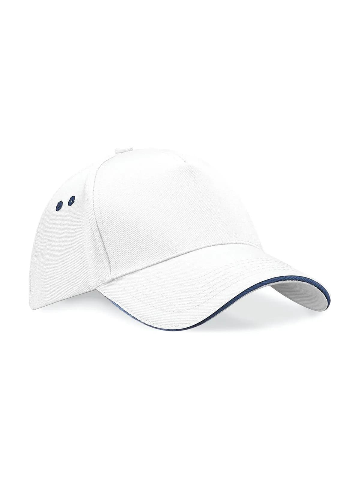 Ultimate 5 Panel Cap-Sandwich Peak — WHITE/NAVY