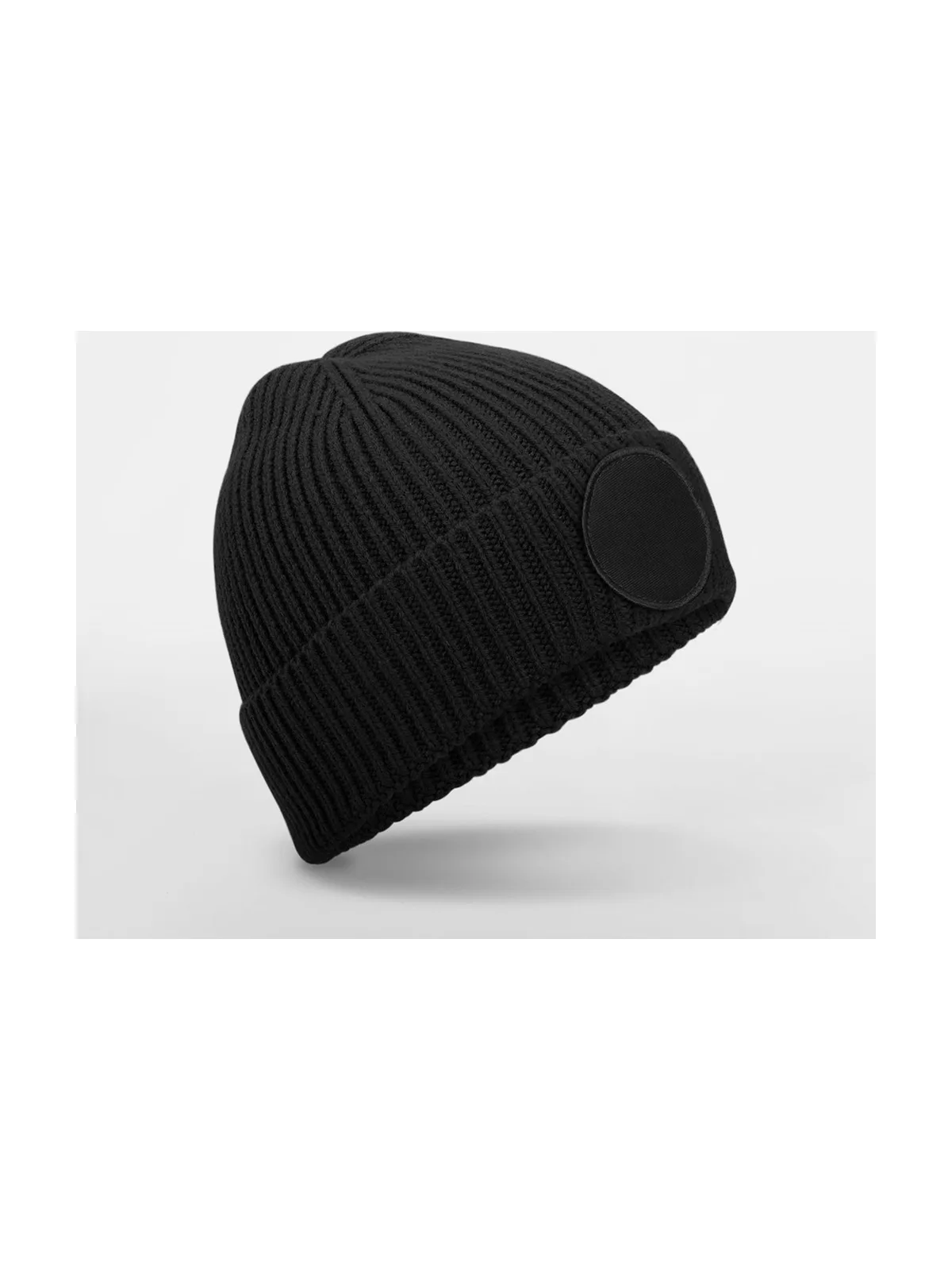 Circular Fashion Patch Beanie — BLACK