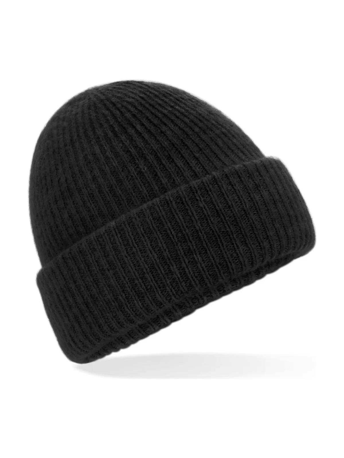 Cosy Ribbed Beanie — BLACK MARL
