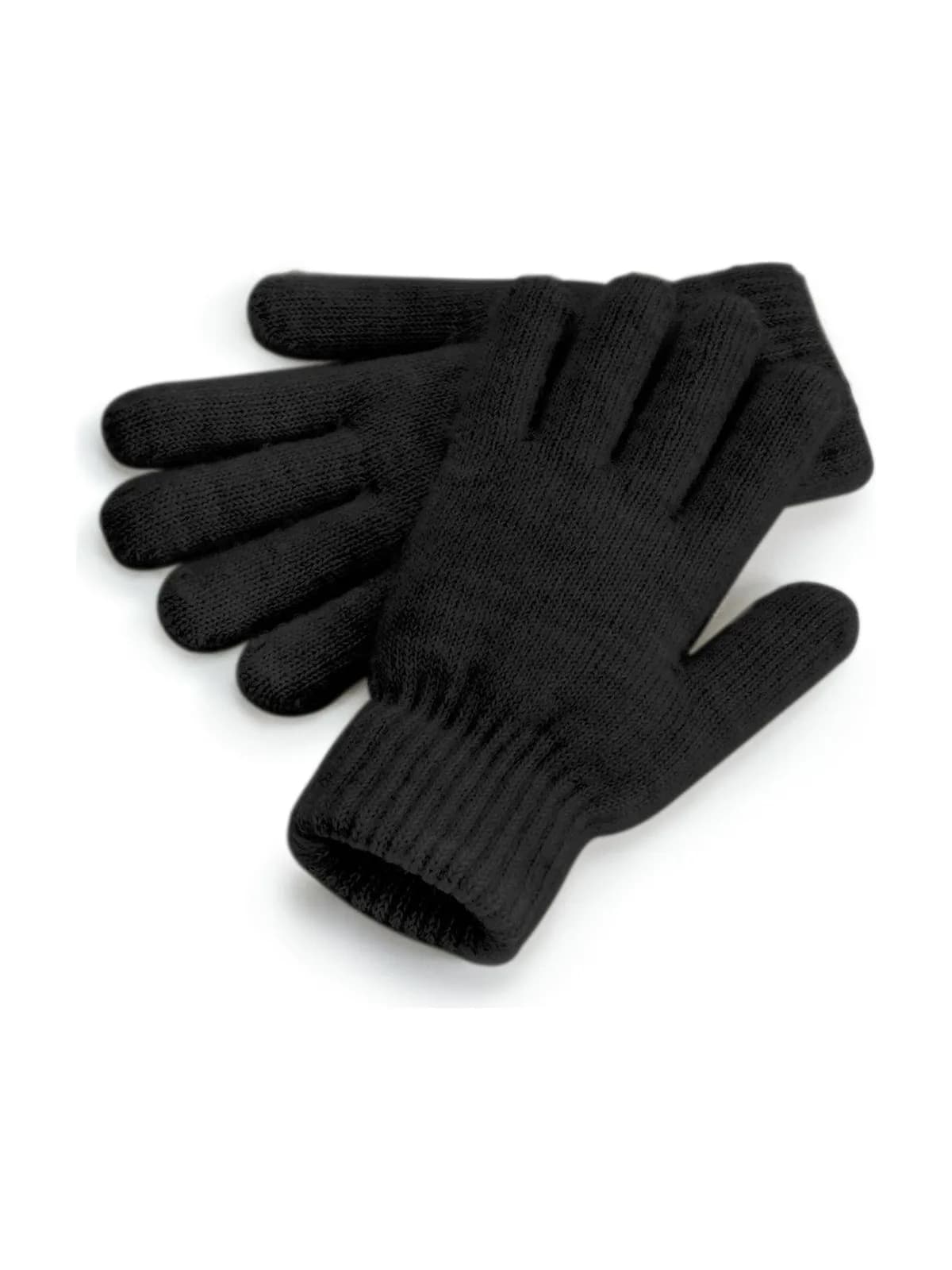 Cosy Ribbed Cuff Gloves — BLACK MARL