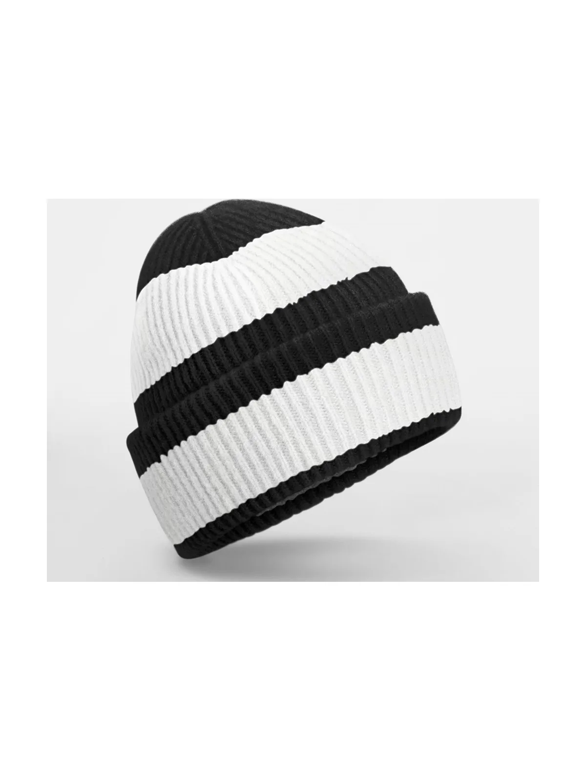 Colour Block Beanie — BLACK/SOFT WHITE