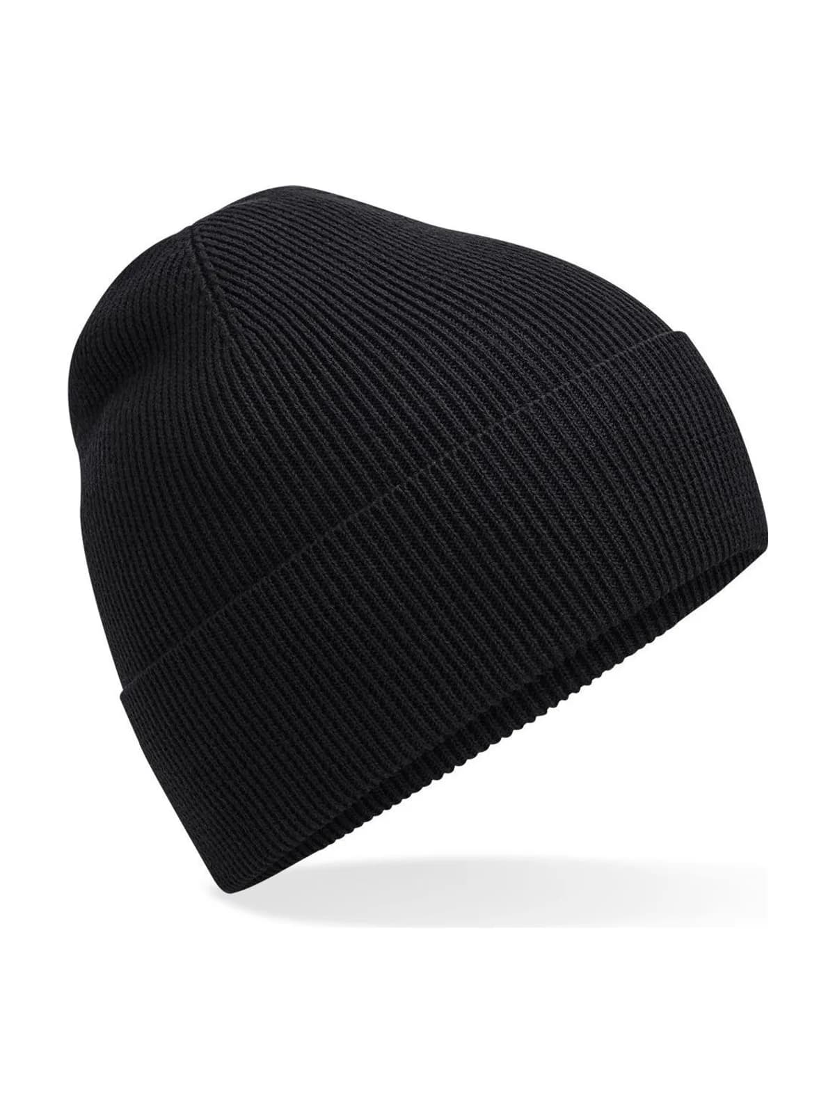 Organic Cotton Fine Knit Beanie — BLACK