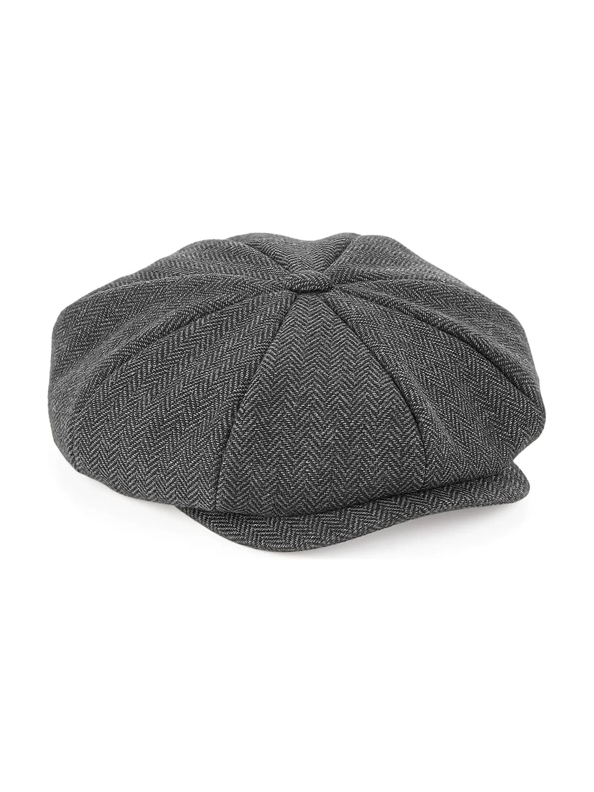 Heritage Baker Boy Cap — CHARCOAL HERRINGBONE