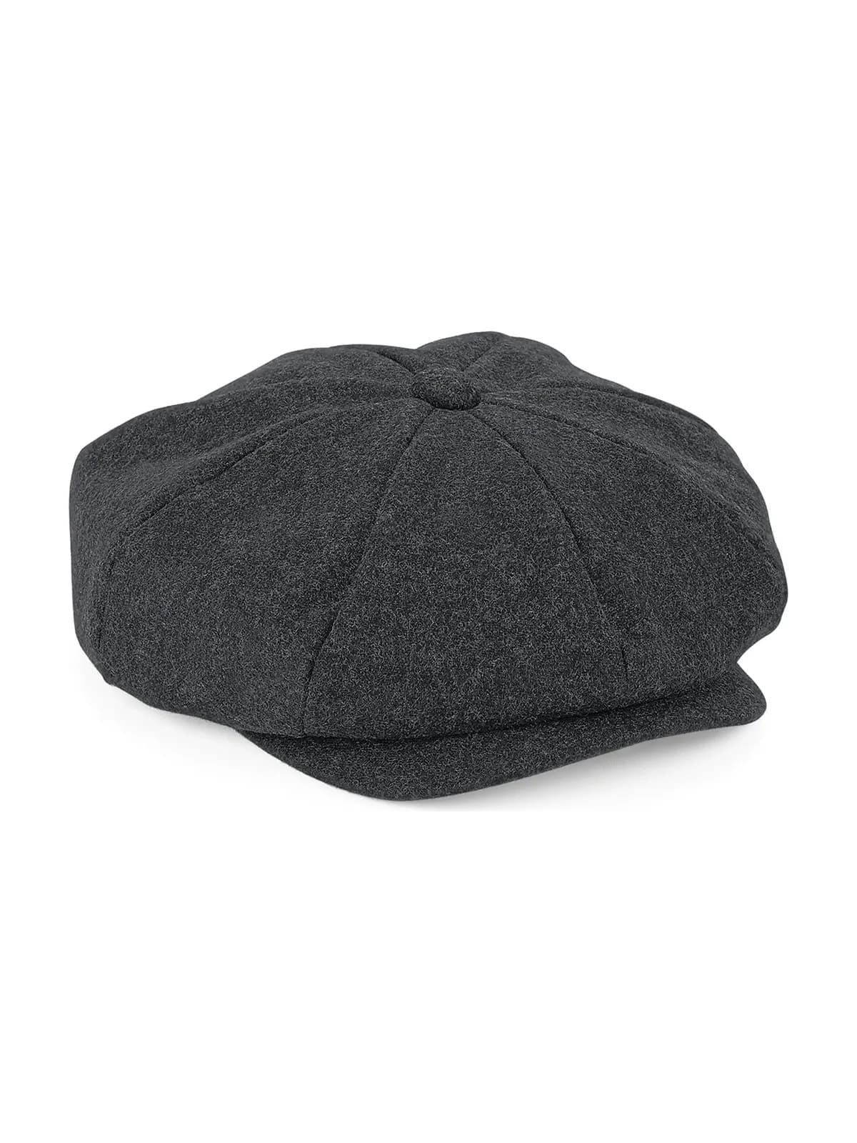 Melton Wool Baker Boy Cap — CHARCOAL MARL