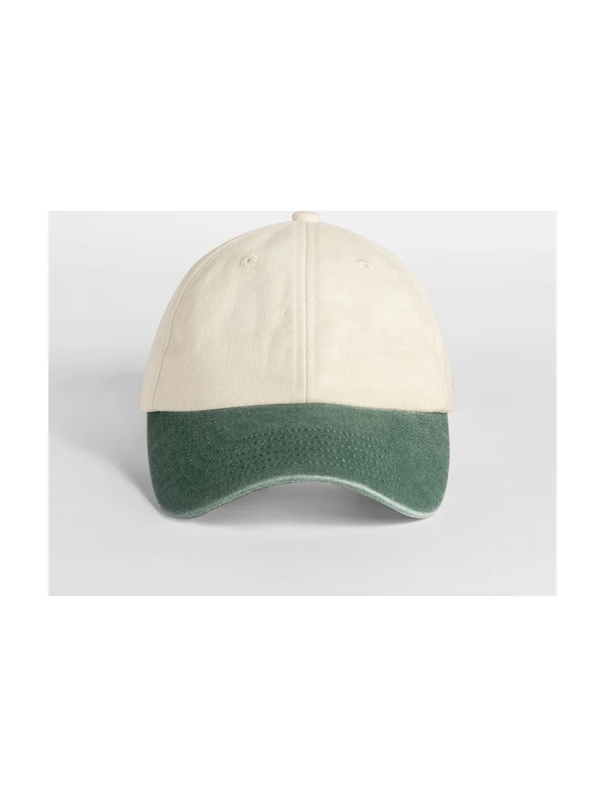 Contrast Peak Low Profile Vintage Cap — NATURAL/VINTAGE BOTTLE GREEN