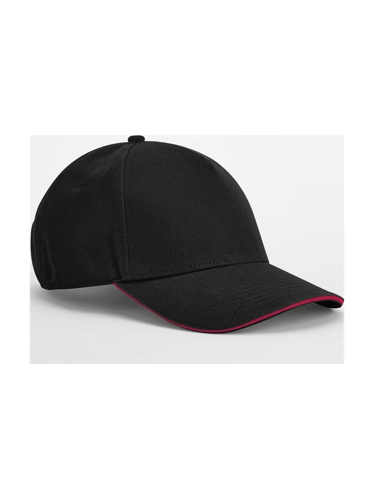 Earthaware® Classic Organic Cotton 5 Panel Cap - Sandwich Peak — BLACK / CLASSIC RED