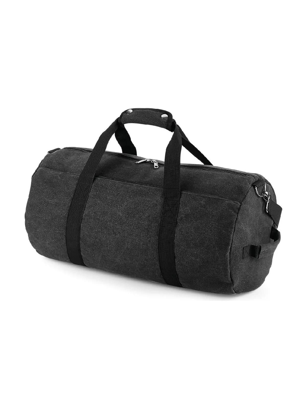 Vintage Canvas Barrel Bag — VINTAGE BLACK