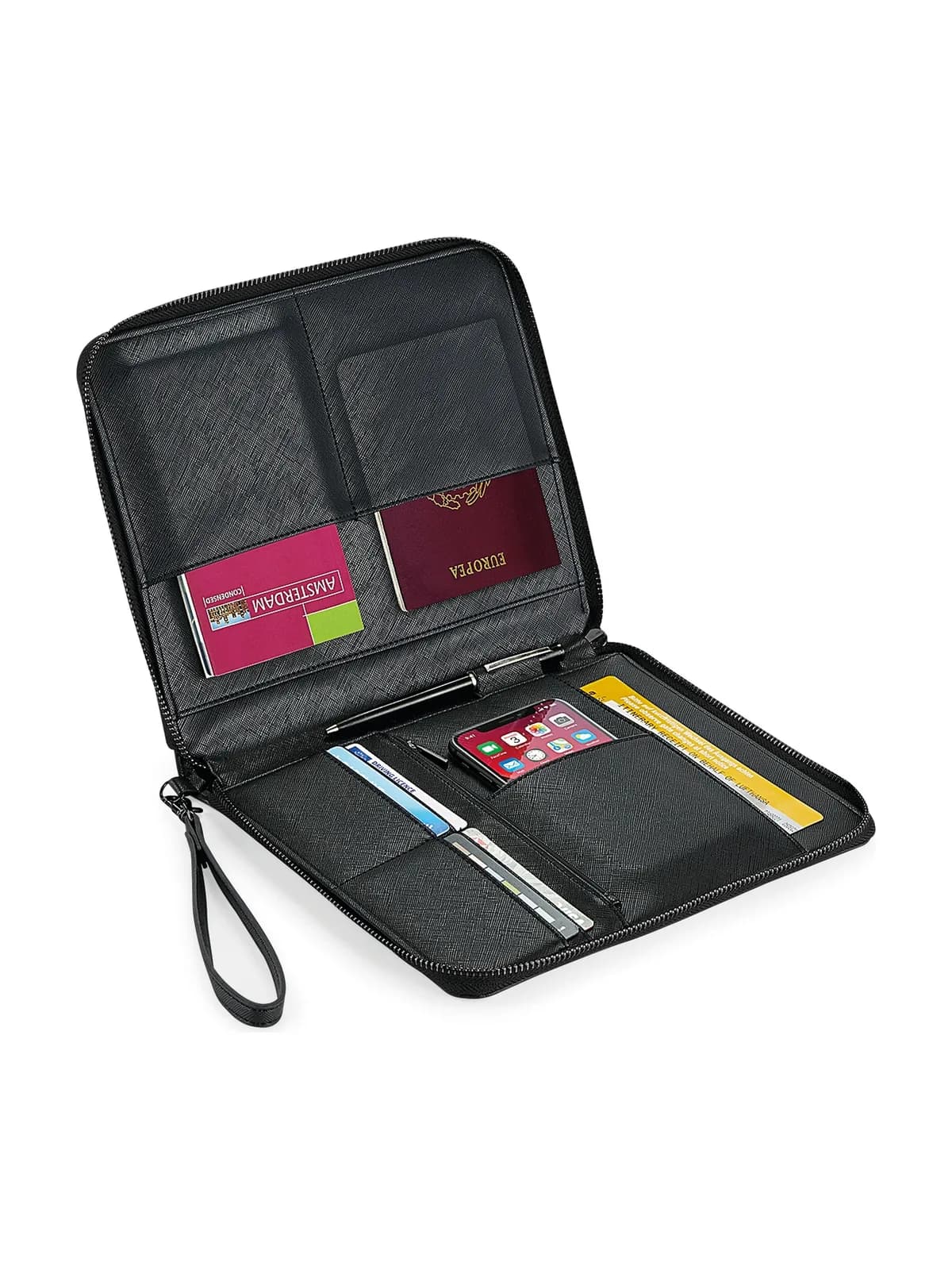 Boutique Travel/Tech Organiser — BLACK/BLACK