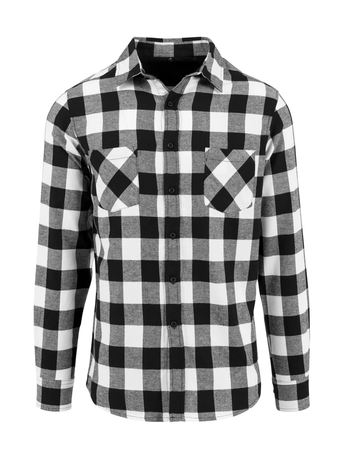 Checked Flanell Shirt — BLACK/WHITE