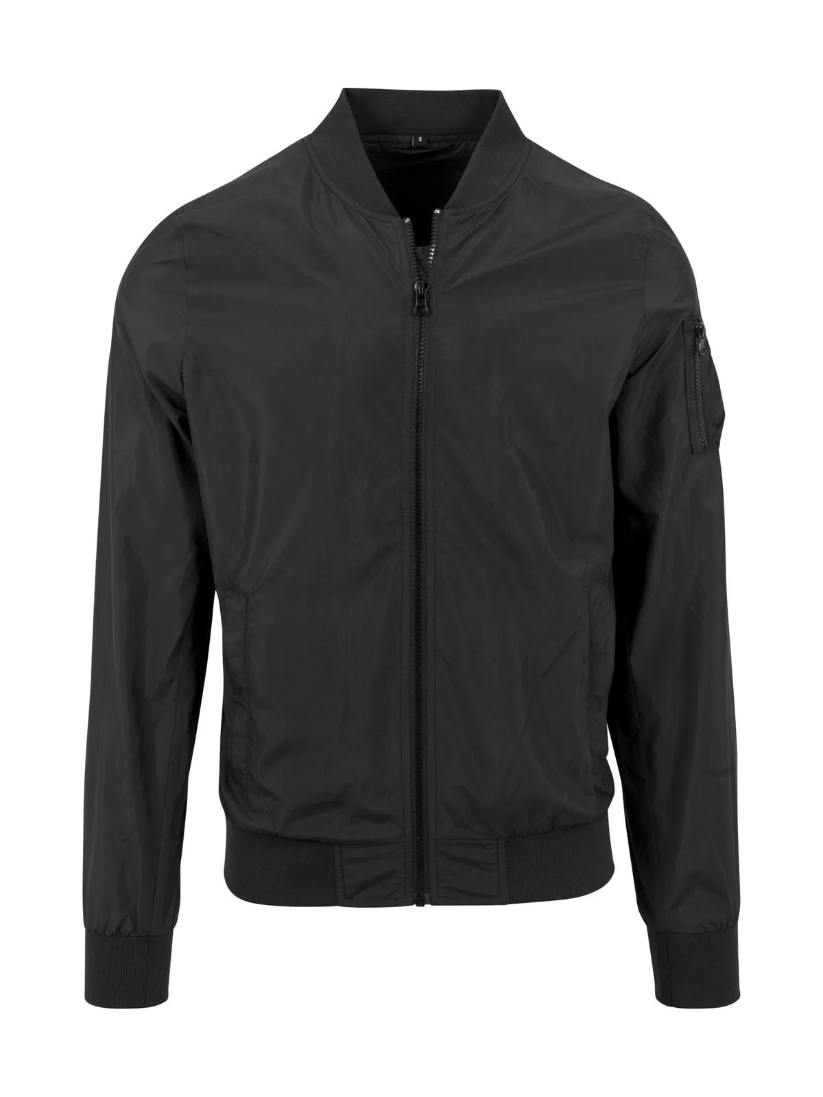 Nylon Bomber Jacket — BLACK