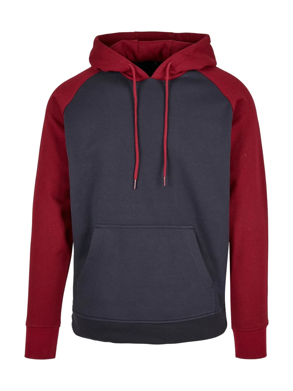 Basic Raglan Hoody — NAVY / BURGUNDY