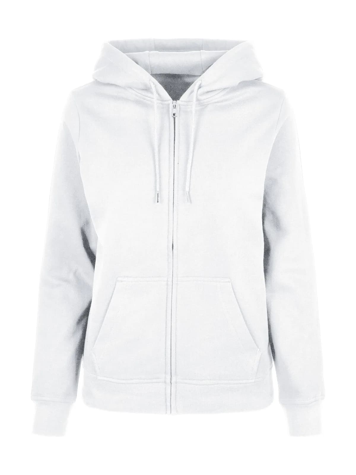 Ladies Basic Zip Hoody — WHITE