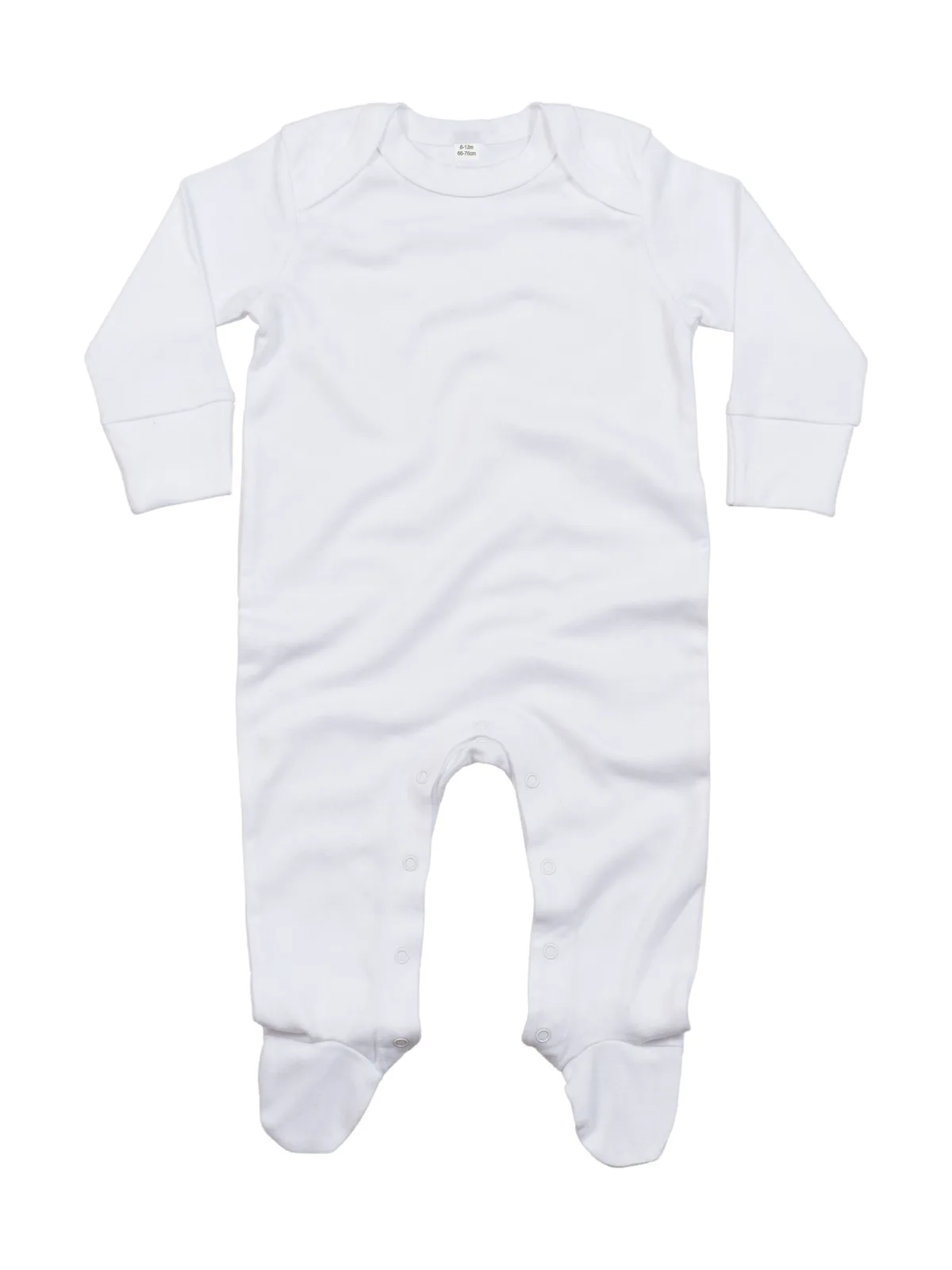 Baby Envelope Sleepsuit With Scratch Mitts — WHITE