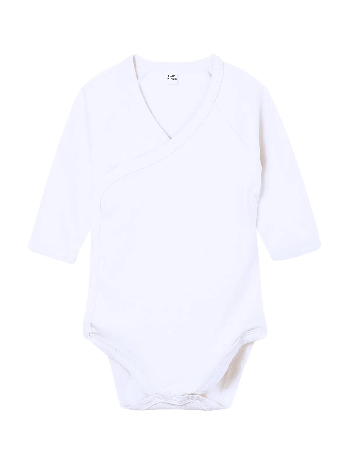 Baby Long Sleeve Kimono Bodysuit — WHITE