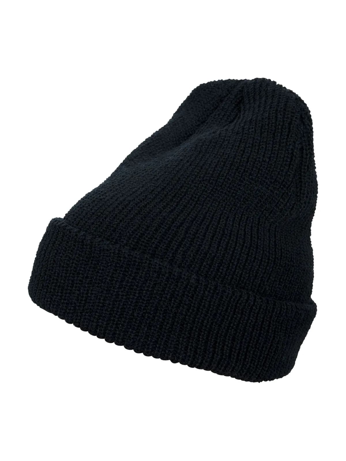 Long Knit Beanie — BLACK