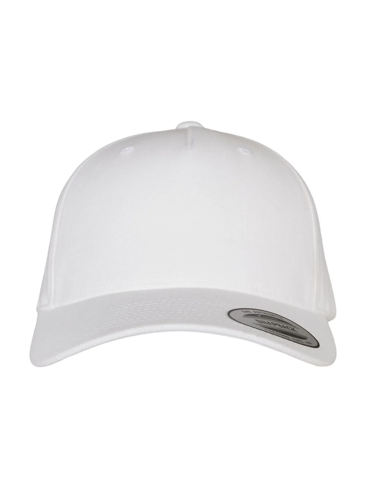 Yp Classics® 5-Panel Premium Curved Visor Snapback Cap — WHITE