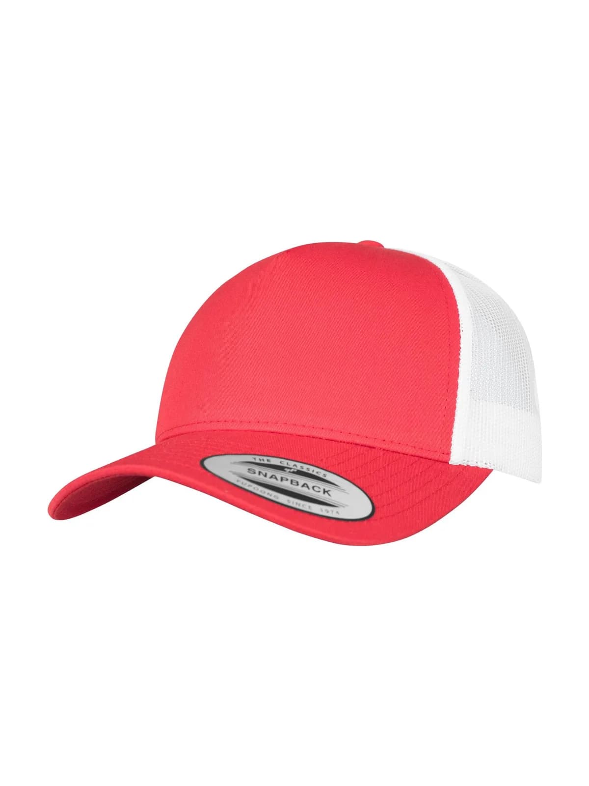 5-Panel Retro Trucker 2-Tone Cap — RED / WHITE