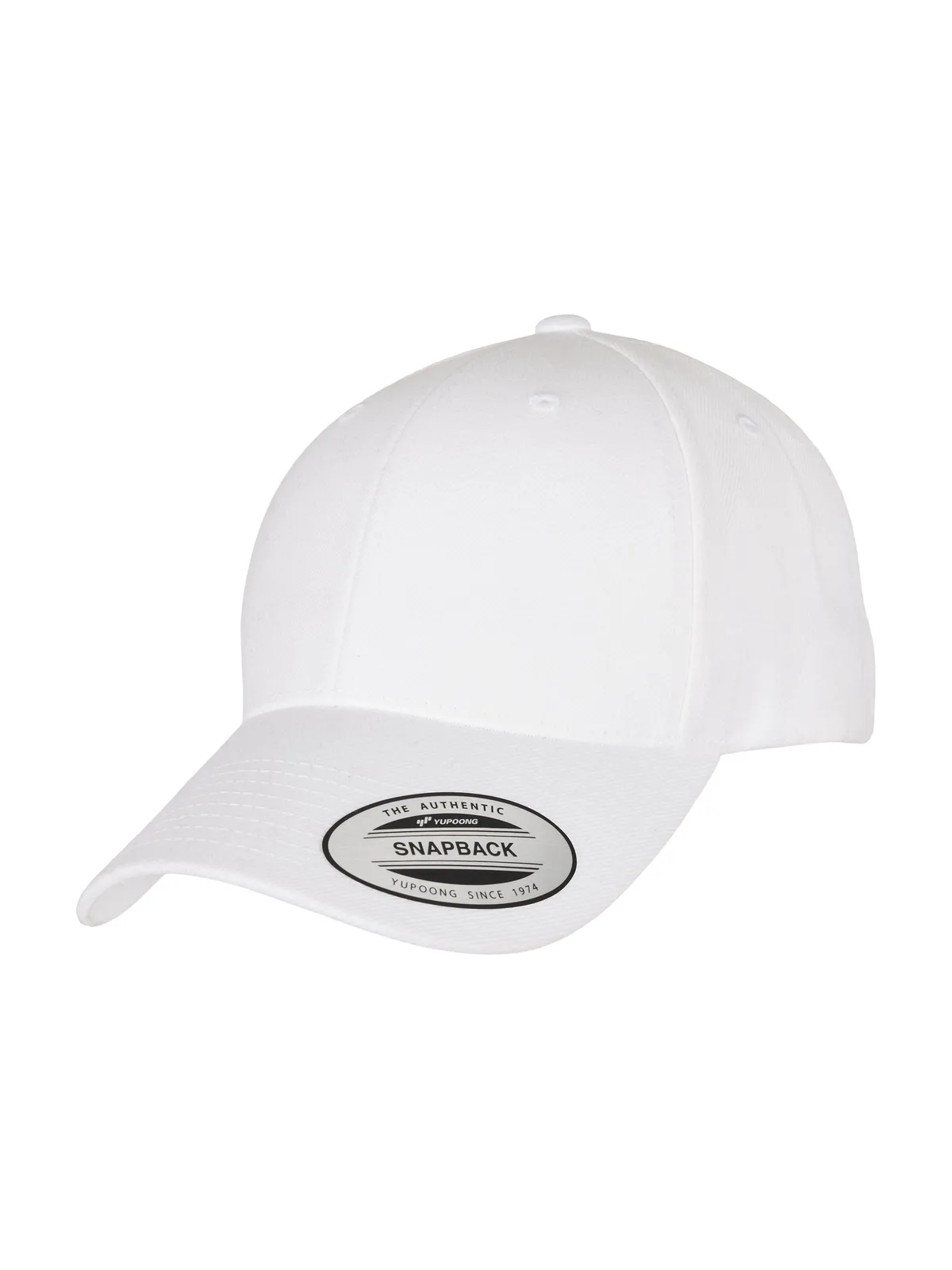 Premium Curved Visor Snapback Cap — WHITE