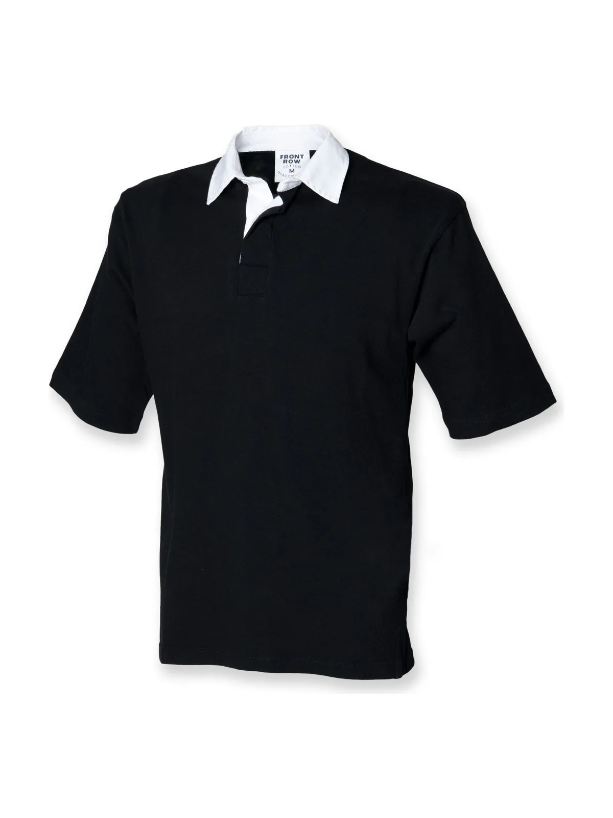 Short Sleeved Rugby Shirt — BLACK / WHITE