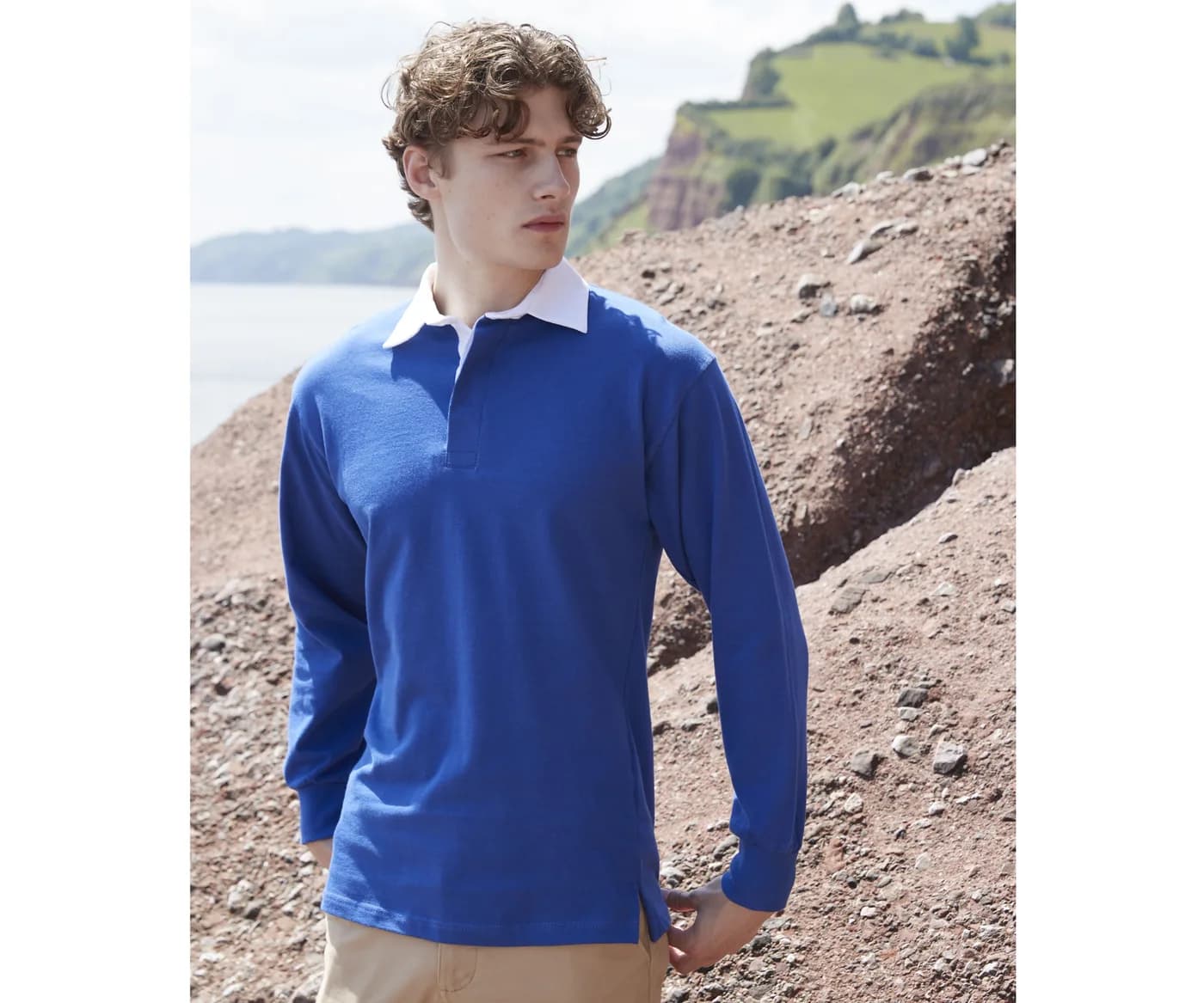 Men's Long Sleeved Plain Rugby Shirt — customisable Polos by Front Row