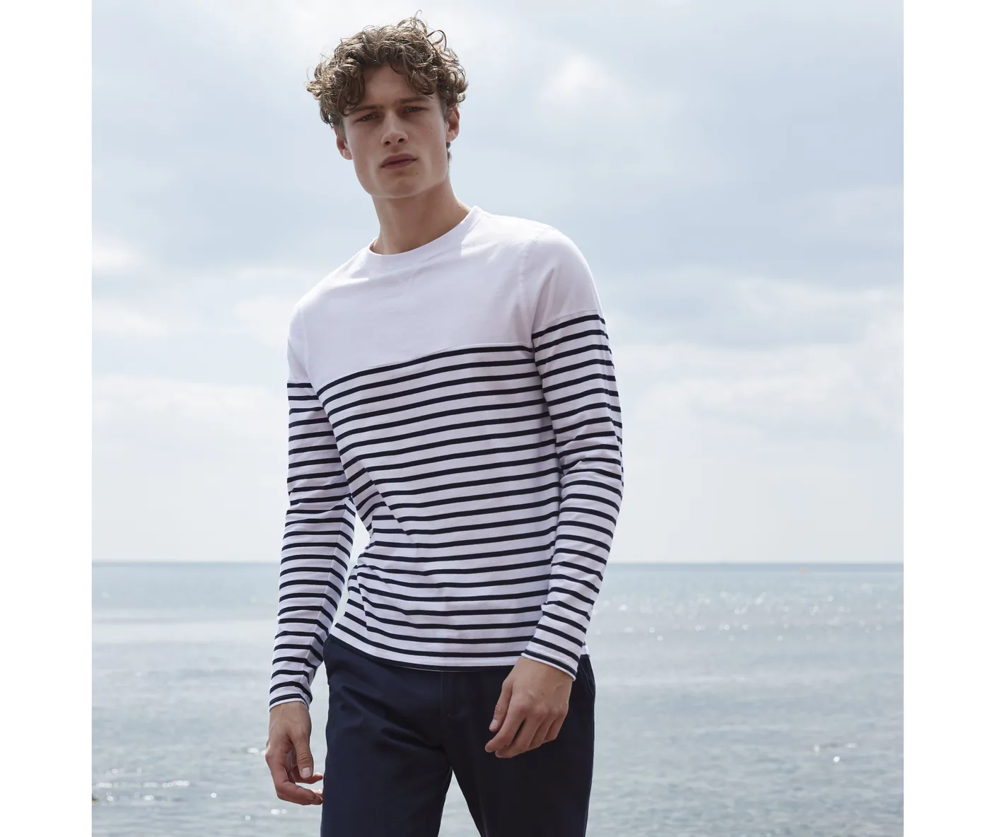 Long Sleeved Breton Striped T — T-shirts Front Row à personnaliser