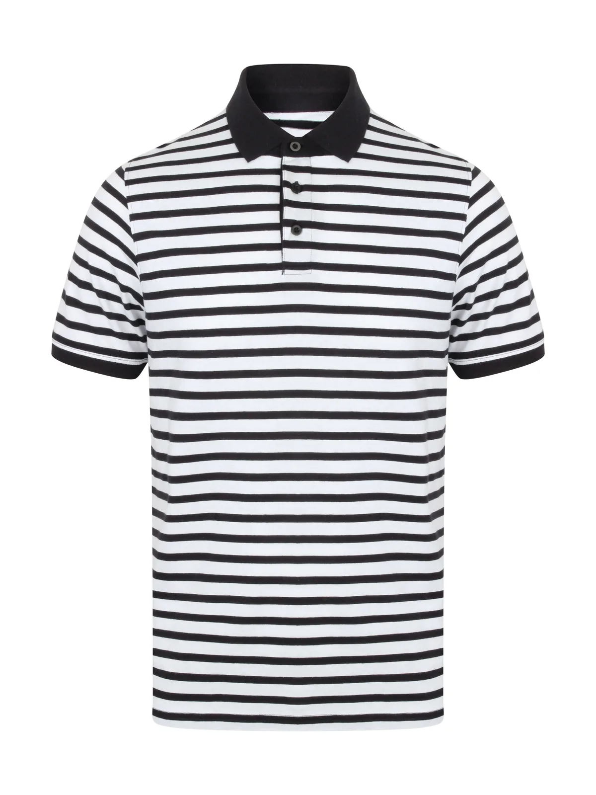 Striped Jersey Polo Shirt — WHITE/NAVY