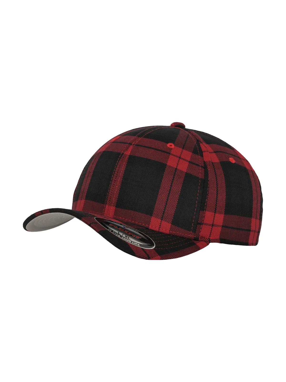 Flexfit Tartan Plaid — BLACK / RED