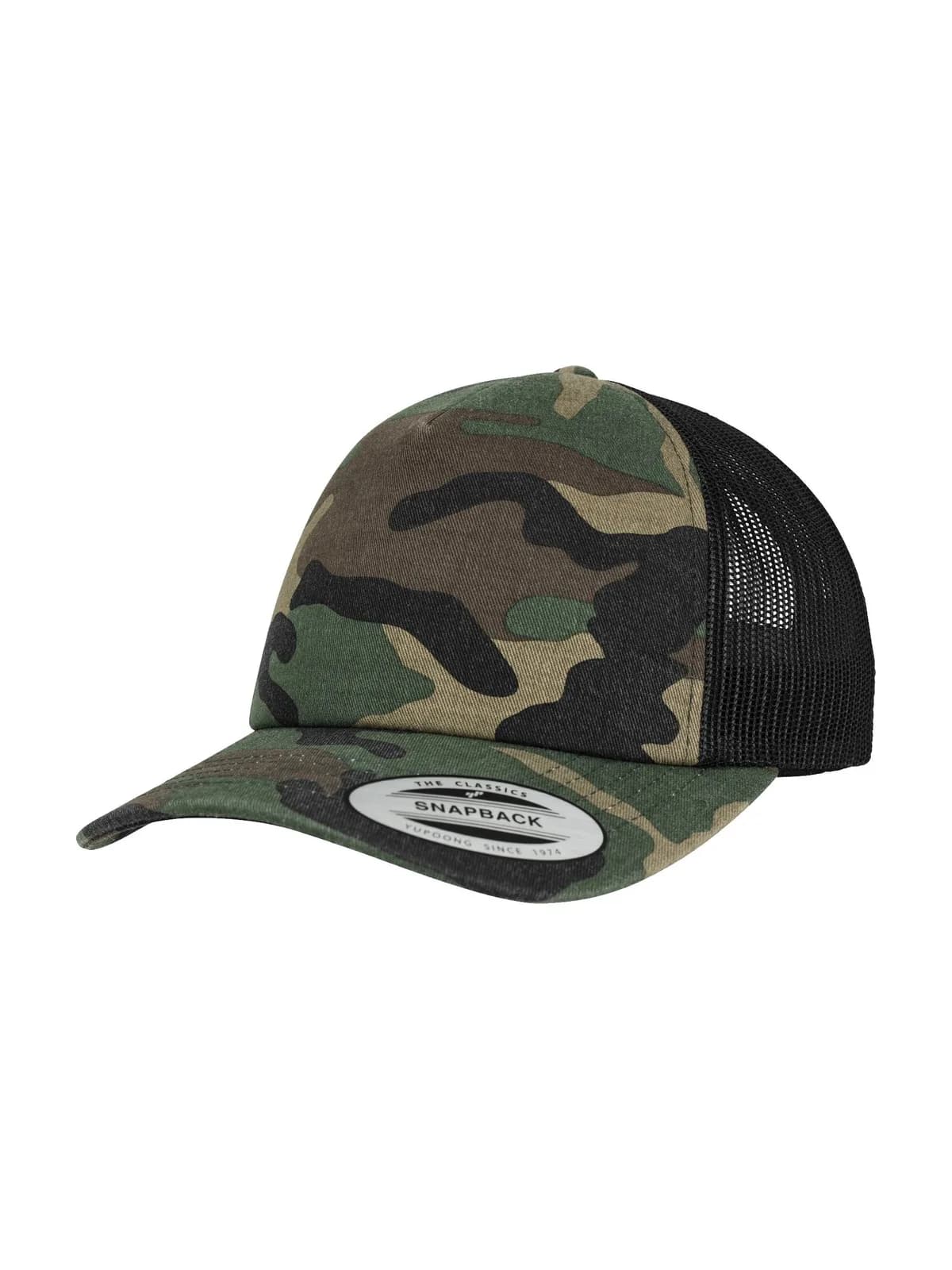 Camo Trucker Cap — WOODCAMO/BLACK
