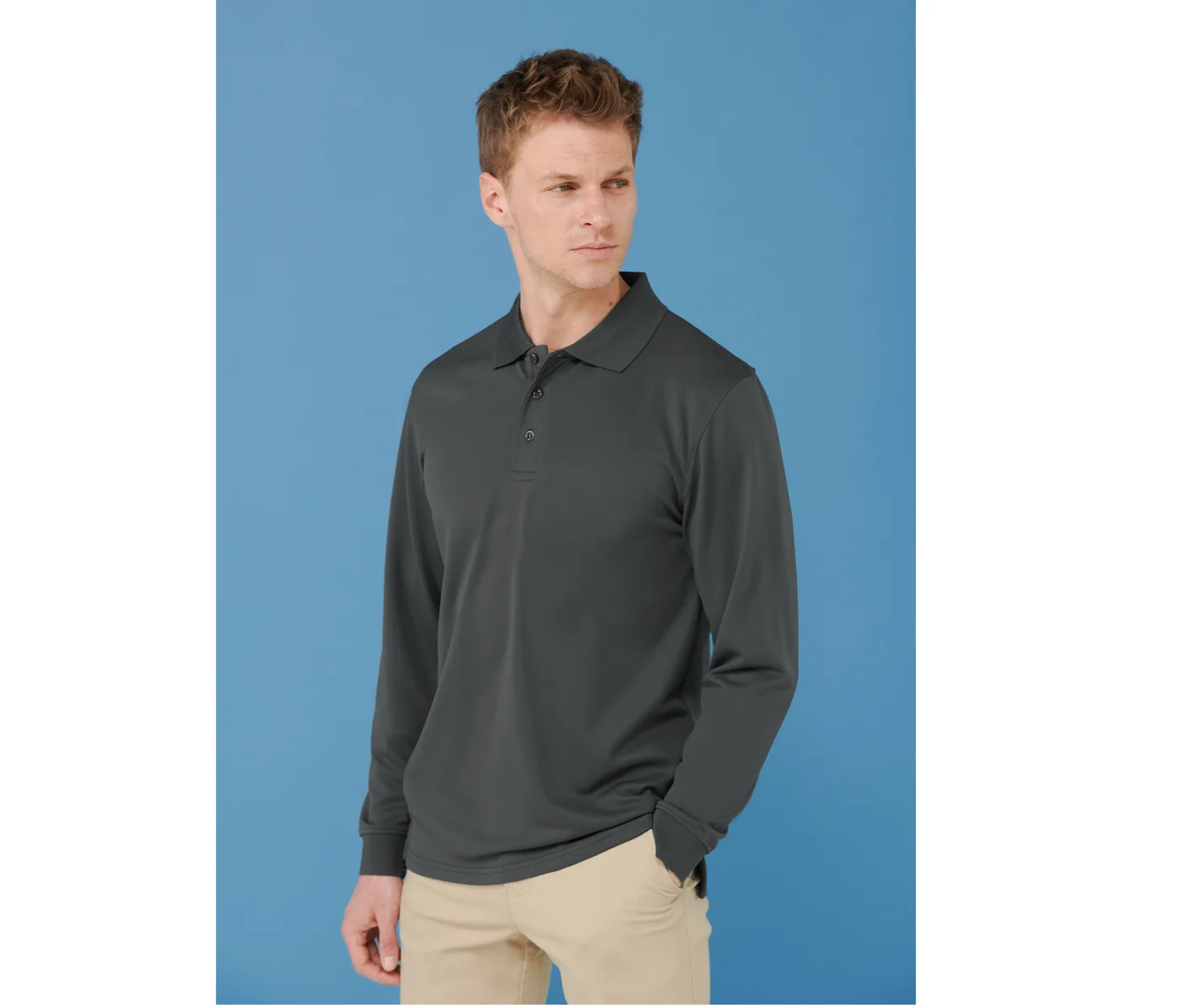 Unisex Coolplus® Long Sleeved Polo Shirt — customisable Polos by Henbury