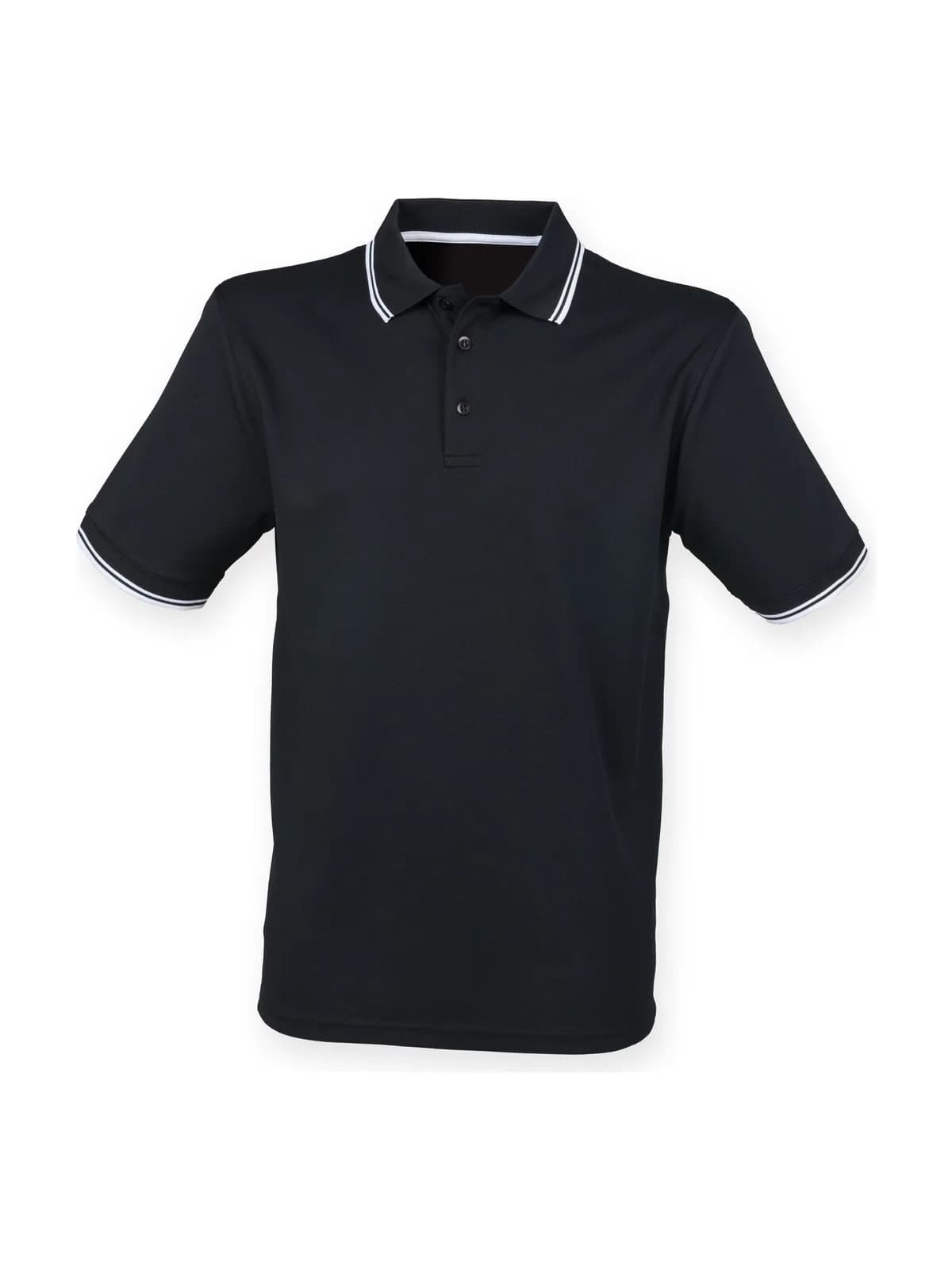 Coolplus® Tipped Polo Shirt — BLACK/WHITE
