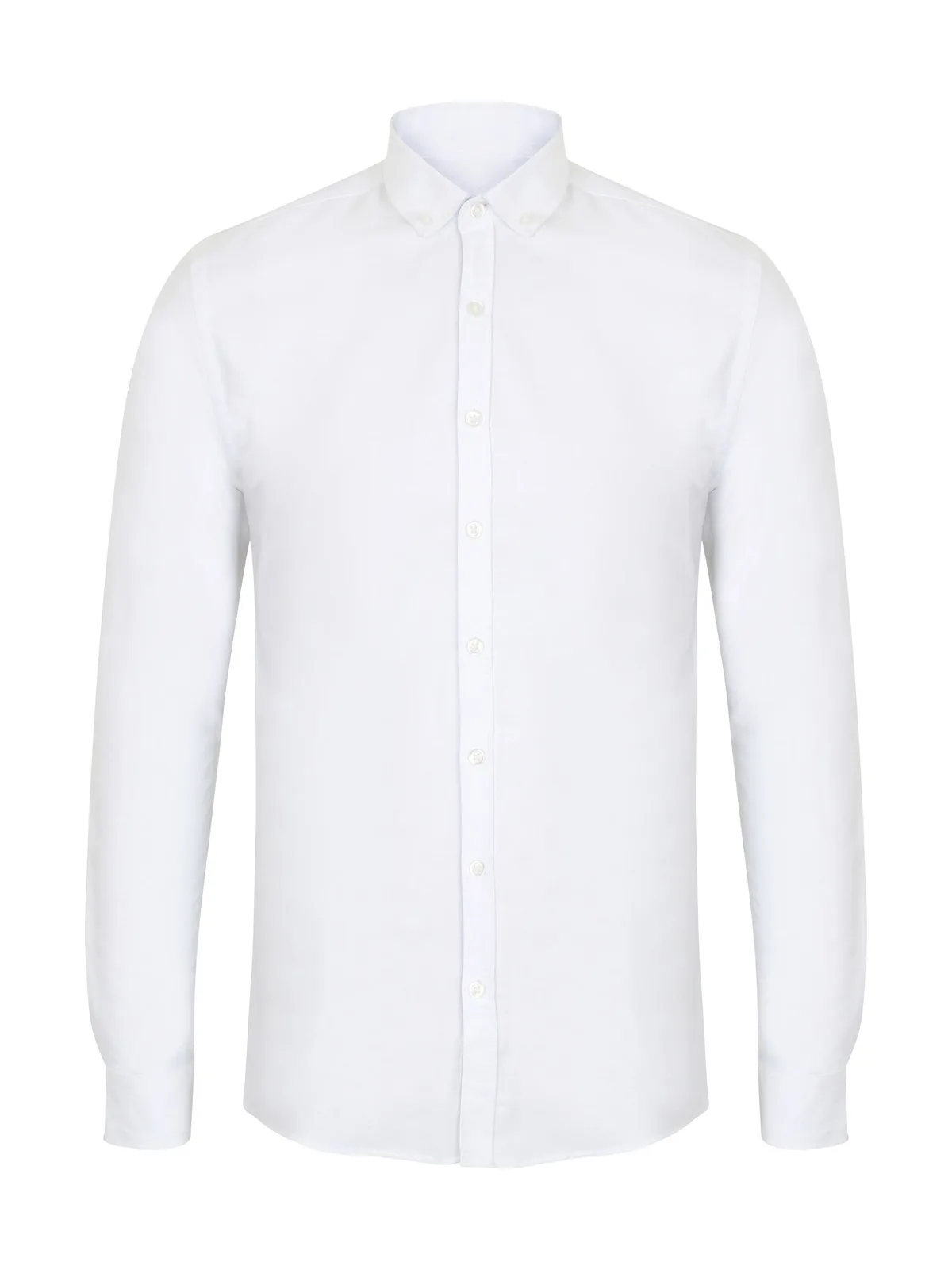 Modern Oxford Long Sleeved Shirt - Slim Fit — WHITE