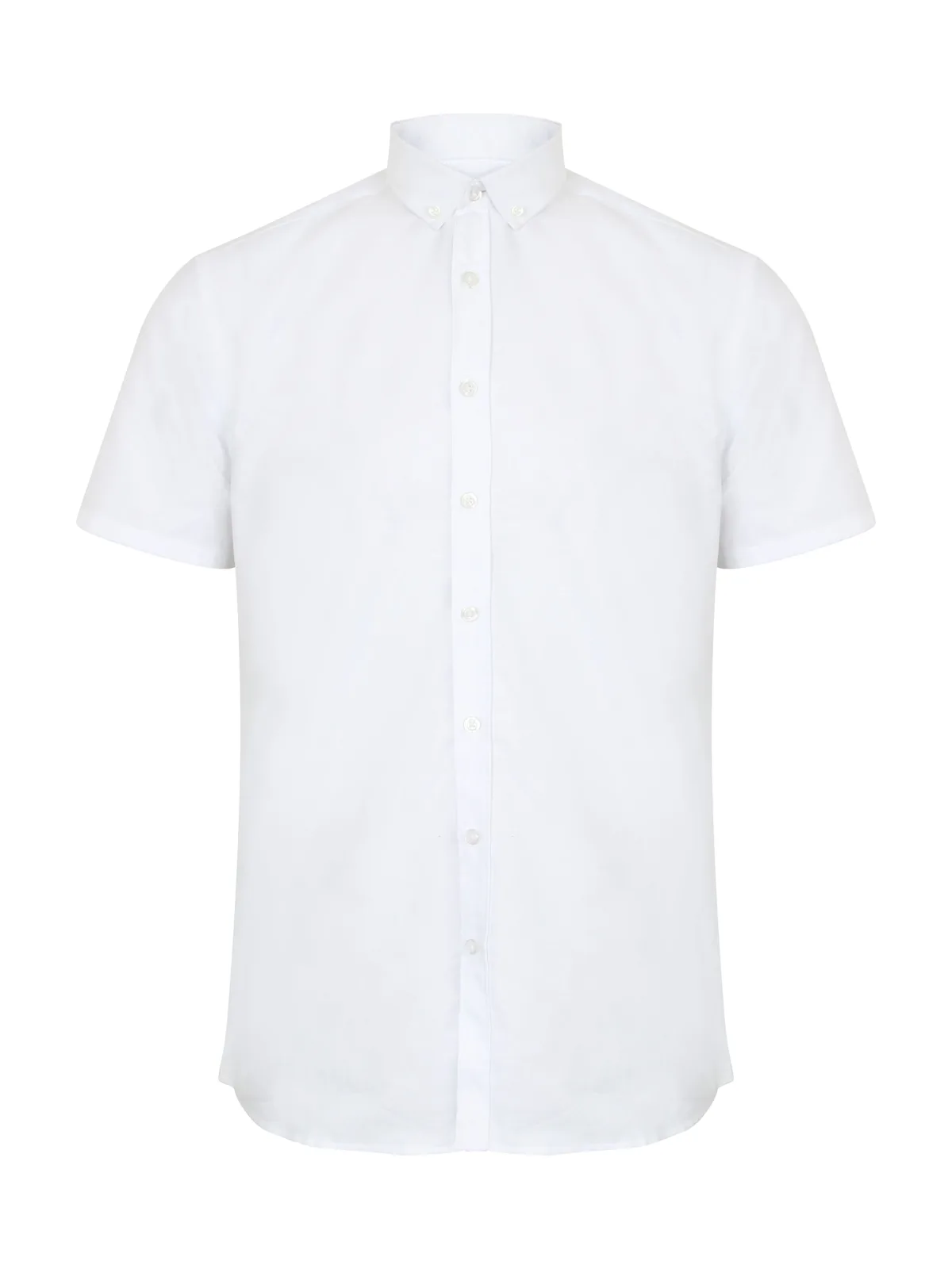 Modern Oxford Short Sleeved Shirt - Regular Fit — WHITE