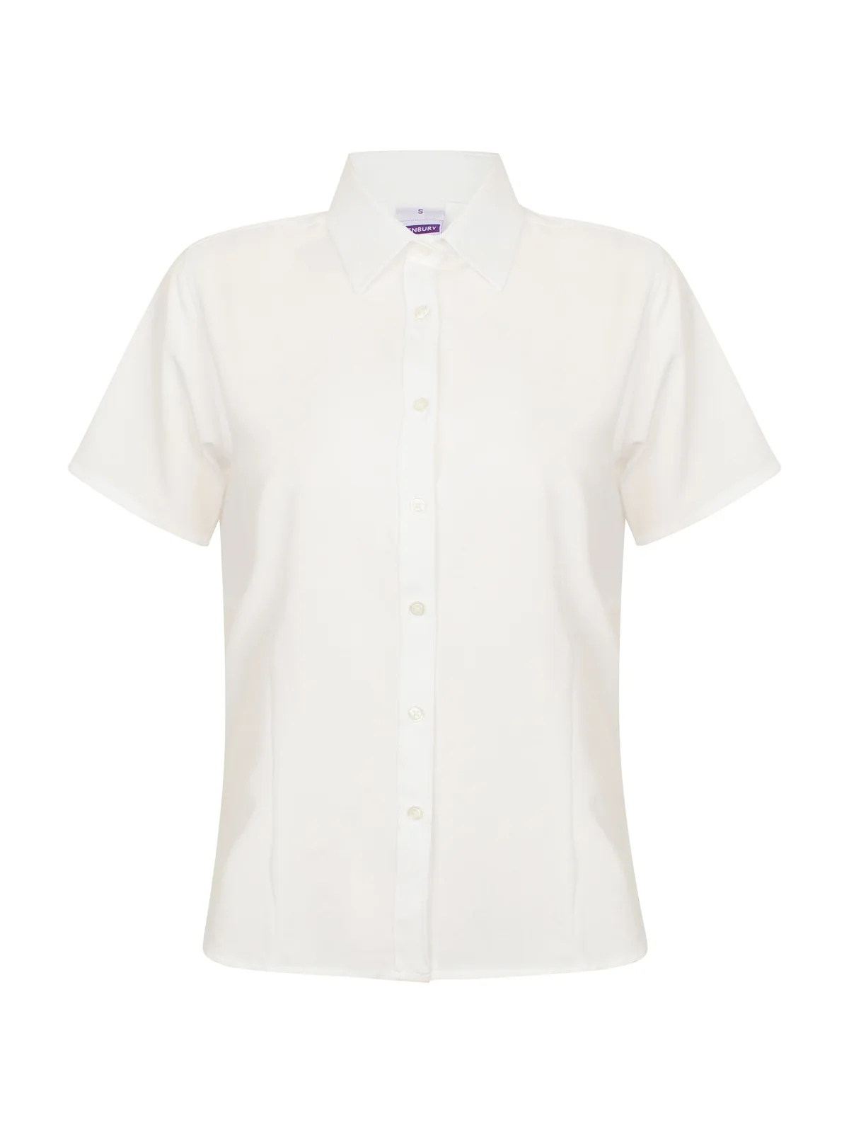 Ladies' Wicking Antibacterial Polyester Quick Dry Short Sleeved Shirt — WHITE