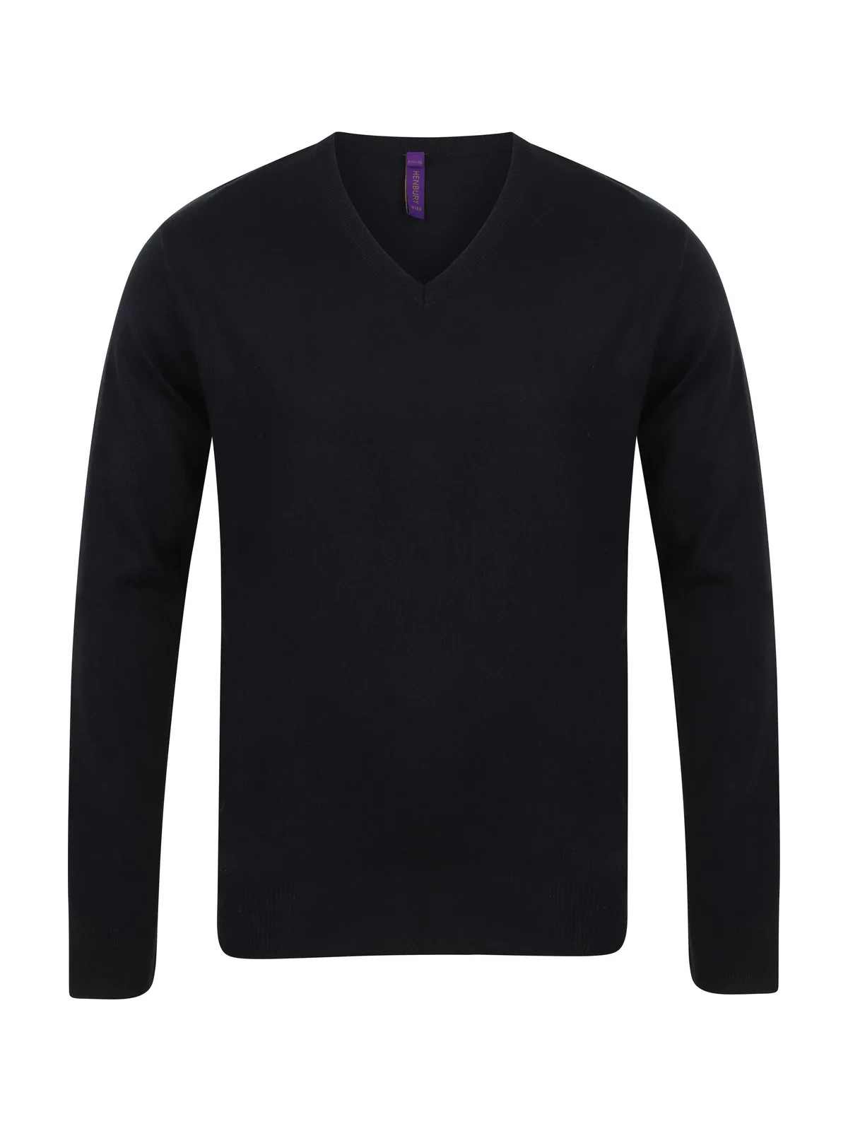 Men's V - Neck Jumper — BLACK