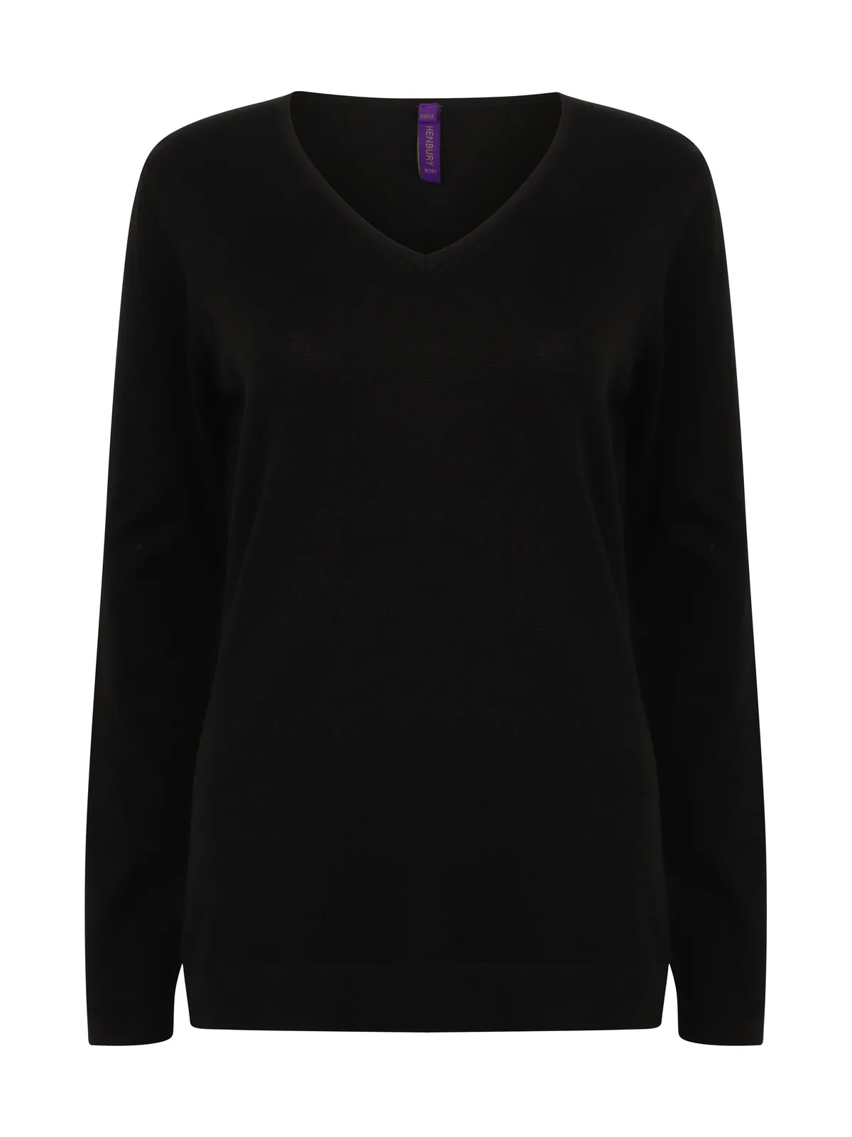 Ladies' V-Neck Jumper — BLACK