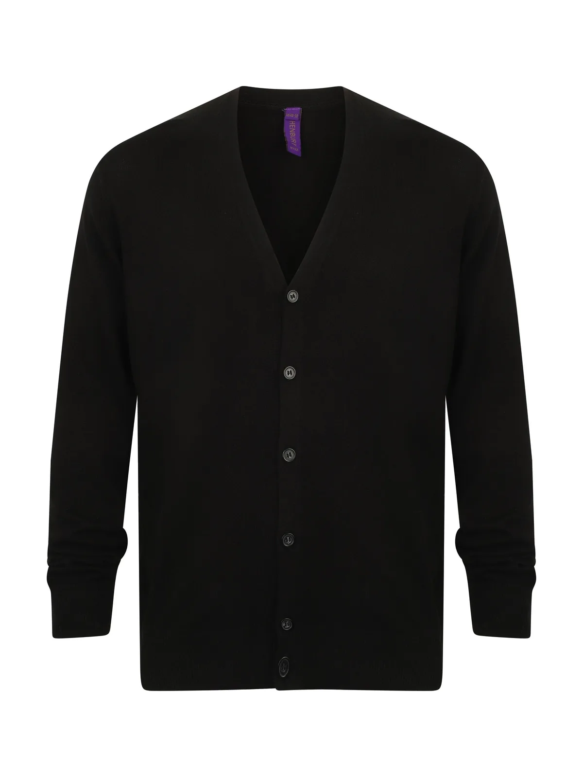 Men's V - Button Cardigan — BLACK
