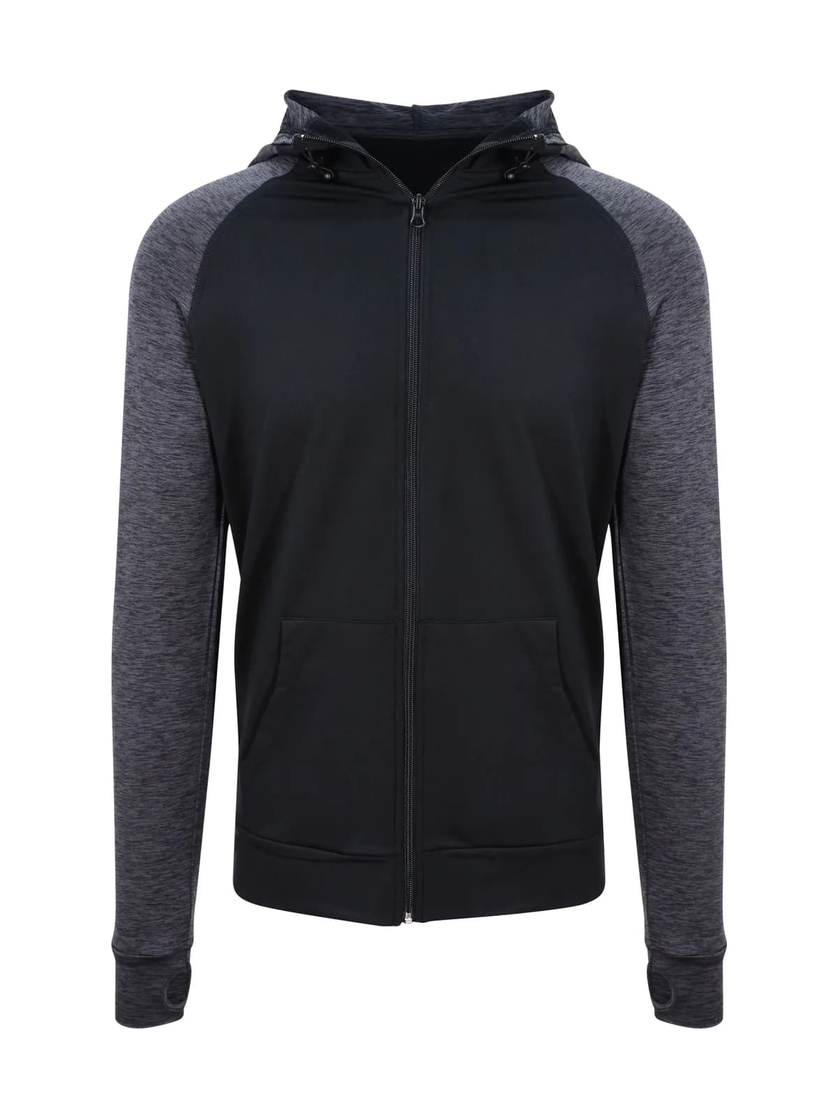 Men's Cool Contrast Zoodie — BLACK / BLACK SLATE MELANGE