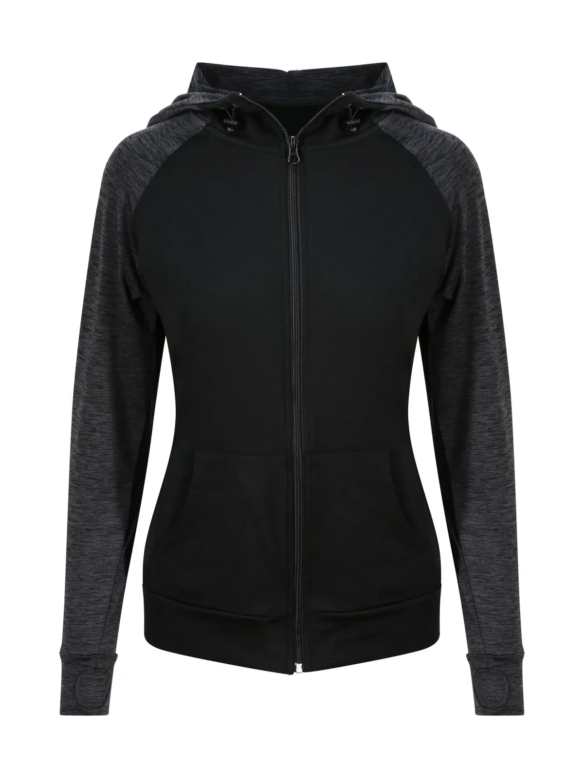 Women's Cool Contrast Zoodie — BLACK / BLACK SLATE MELANGE