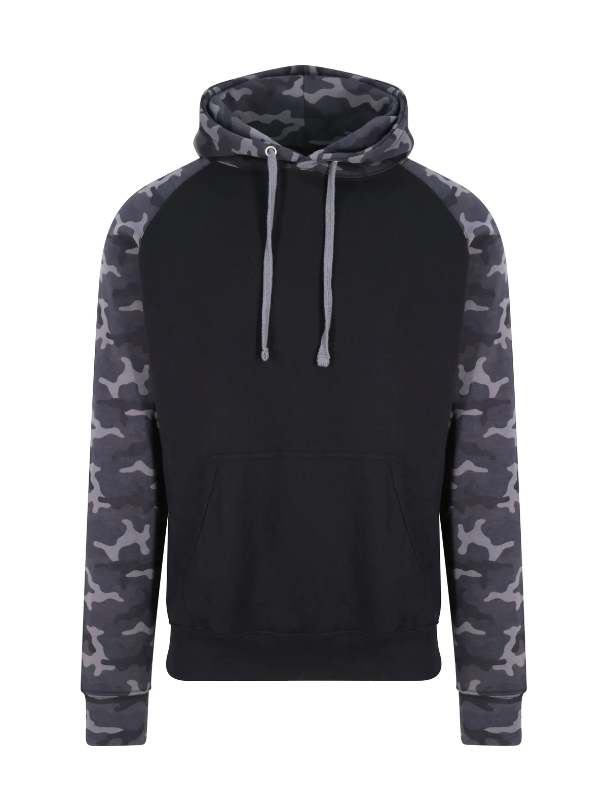 Baseball Hoodie — SOLID BLACK/BLACK CAMO