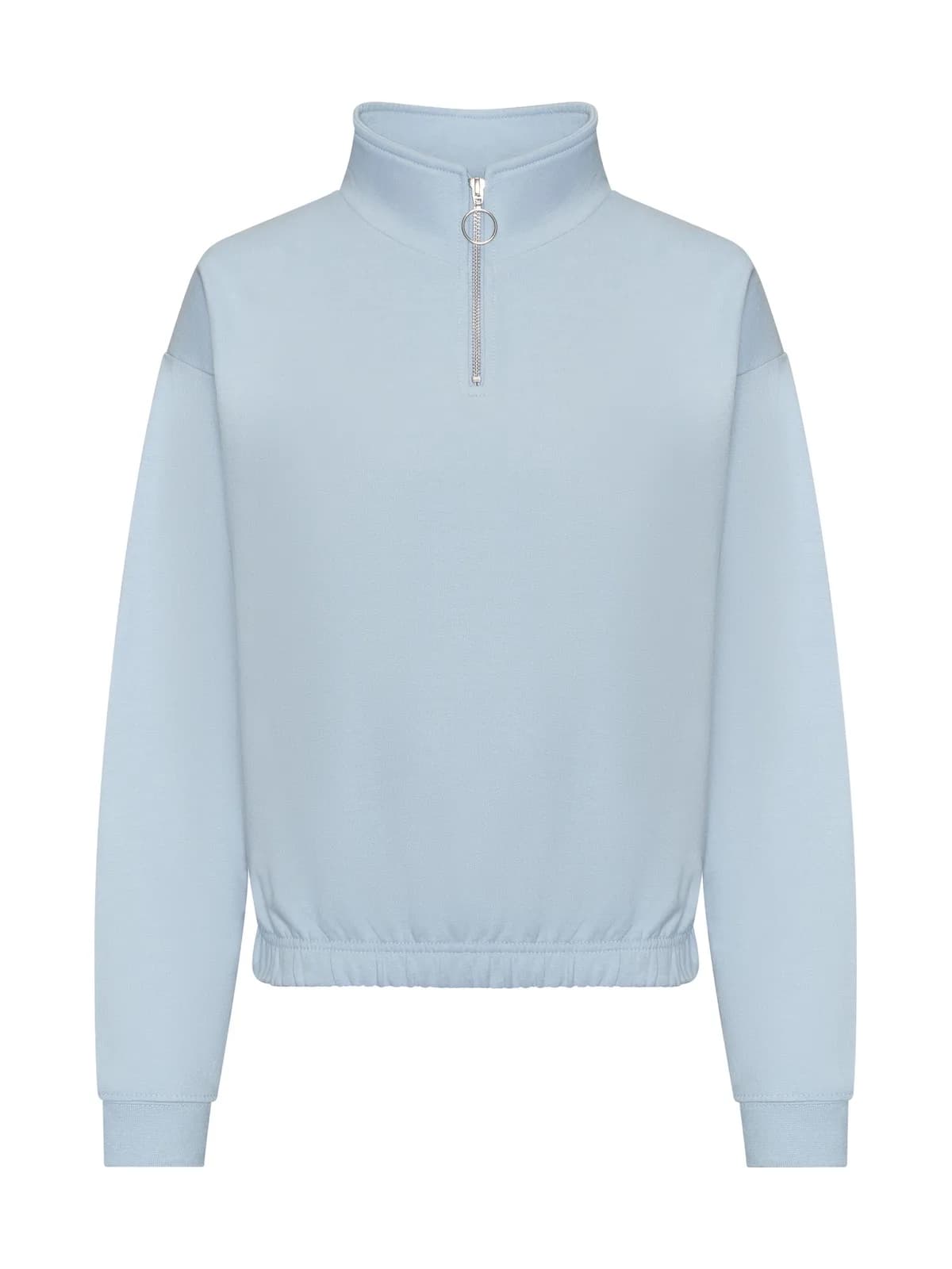 Women's Cropped 1/4 Zip Sweat — SKY BLUE