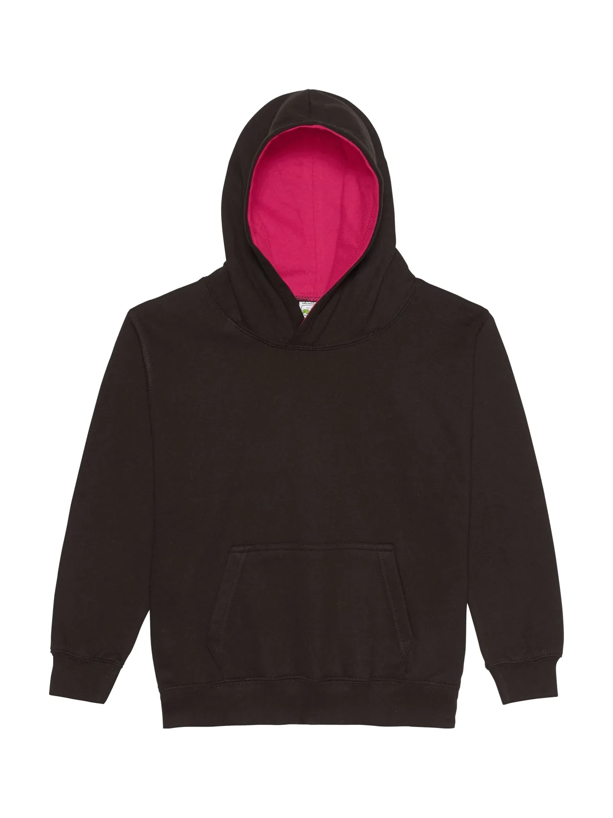 Kids Varsity Hoodie — JET BLACK/HOT PINK