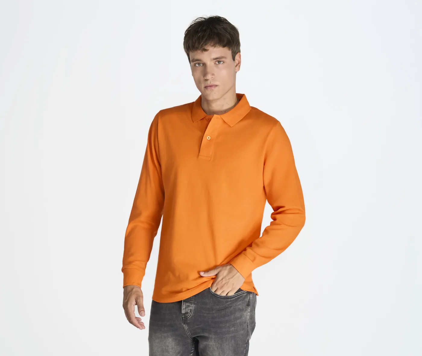 Man Regular Long Sleeve Polo — customisable Polos by JHK