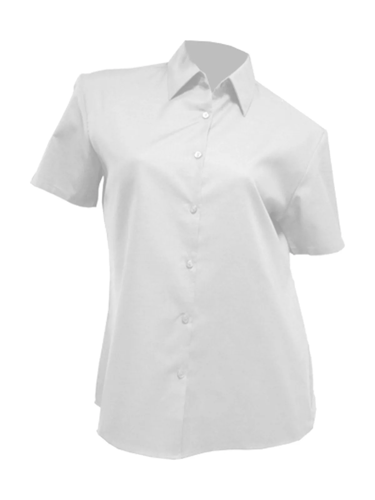 Lady Casual & Business Ss Oxford Shirt — WHITE