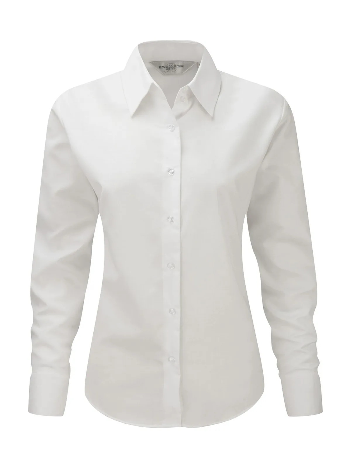 Ladies' Long Sleeve Tailored Oxford Shirt — WHITE